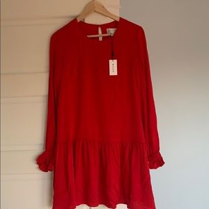 MILLY red stretch silk dress size 2